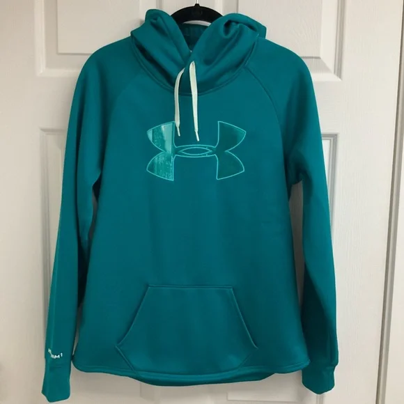 Under Armour Teal Cold Gear Hooded Sweatshirt - Picture 1 of 9